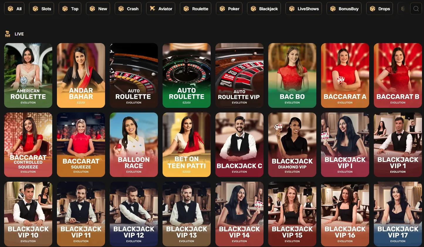 PantherBet live casino